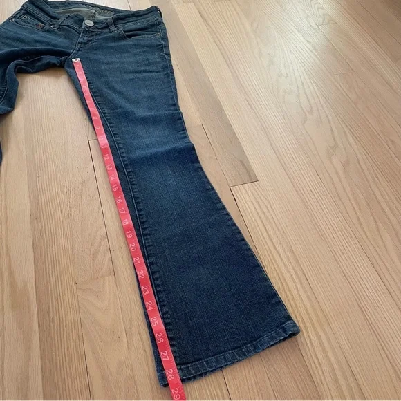 Y2K American Eagle Ultra Low rise bootcut Artist dark wash Jeans 0 short - Picture 8 of 10